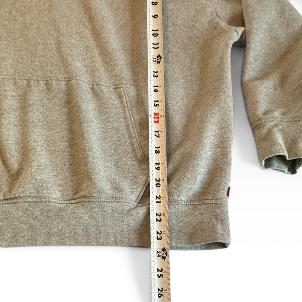 Levis Hoodie Mens Large Gray Red Logo Pullover Sweatshirt